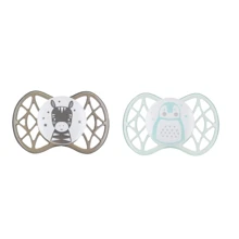 Пустышка Nuvita 7066 Air55 Explorer ортодонтическая 0m+ 2 шт (NV7066N): Возраст с рождения