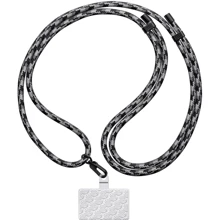 Ремешок для смартфона ArmorStandart Rope Black Monochrome with Clear holder (ARM76091): Цвет серый