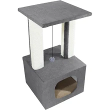 Когтеточка Lucky Pet домик Грот Люкс серая 33х33х64 см (555731): undefined undefined