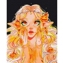 Картина по номерам Brushme Осенняя эльфийка @nila_art_art мetalic/флуоресцентные 40х50 см (BS53903): Производитель Brushme