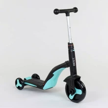 Самокат детский 3в1 Best Scooter с PU колёсами (свет+музыка) -Turquoise (80457): Количество колес 3