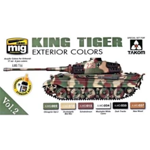 Набір акрилових фарб: Кольори для танка King Tiger, екстер'єр (Takom): Виробник MIG (AMMO)
