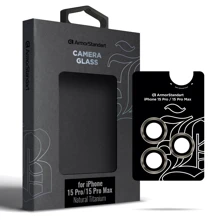 Защитное стекло для iPhone ArmorStandart Tempered Glass Supreme Black Icon Natural Titanium for Camera iPhone 15 Pro / 15 Pro Max (ARM76592): Тип защиты экрана на камеру