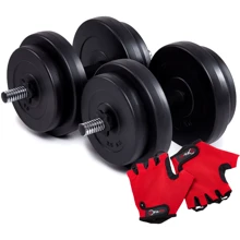 Гантель Iron Body битумные 2x16 кг с перчатками: Вес гантели, кг 16