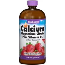 Bluebonnet Nutrition Calcium Magnesium Citrate + Vitamin D3, Natural Strawberry Flavor, 16 oz (472 ml) (BLB0692): Тип Магний + Кальций