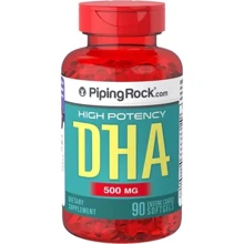 Piping Rock DHA 500 mg Enteric Coated 90 Softgels ДГА таблетки з ентеросолюбільной оболонкою: Тип Омега 3