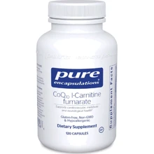 Pure Encapsulations CoQ10 l-Carnitine Fumarate Коэнзим Q10 и L-карнитин фумарат 120 капсул: Тип L Карнитин