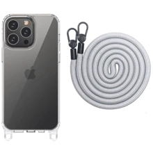 Чехол для iPhone Epic TPU Transparent with Straps Grey for iPhone 13 Pro: Цвет серый