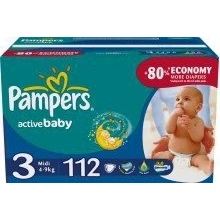 PAMPERS Active Baby Midi (4-9 кг) Джайнт + Упак 112: undefined undefined