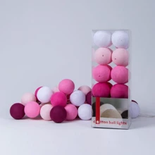 Гирлянда Cotton ball lights на 35 шаров 5,5м, Pink: Тип Хлопковые шарики
