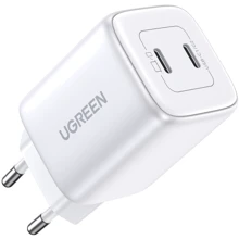 Зарядний пристрій Ugreen Wall Charger 2xUSB-C CD294 45W White (15327): Особливості Быстрая зарядка, USB-C, Power Delivery (PD)