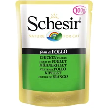 Влажный корм для кошек Schesir Chicken Fillet куриным филе и рисом, 100 г: Тип Влажный корм