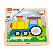 Дерев'яний пазл Viga Toys Паровозик, 9 ел. (51446): Тип пазл