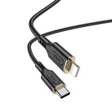 Кабель Hoco Cable USB-C to Lightning 20W 1m Black: Тип USB-C - Lightning