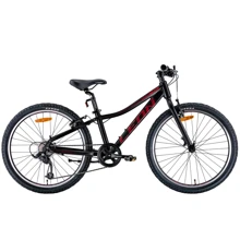 Велосипед 24" Leon JUNIOR Vbr 2022 (чорний з червоним (м)): Діаметр коліс, дюймів 24