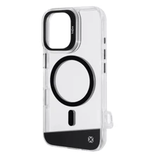 Чехол для iPhone Kajsa Aluminium Shield with Magnetic Ring Gun Metal for iPhone 16 Pro Max: Цвет черный