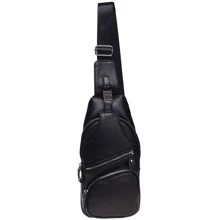 Чоловіча сумка-слінг Borsa Leather чорна (K15026-black): Стать Чоловік