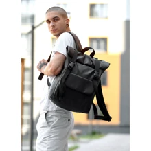 Мужской рюкзак Sambag RollTop Milton черный (24251001m): Пол Мужской