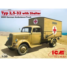 Німецький санітарний автомобіль Typ 2,5-32 з закритим кузовом II МВ Typ 2,5-32 with shelter, WWII German ambulance (ICM35402): Виробник ICM