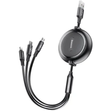 Кабель Baseus USB Cable to Micro USB/Lightning/Type-C Golden Loop 1.2m Black (CAMLT-JH01): Тип USB Cable - Lightning/microUSB/USB-C