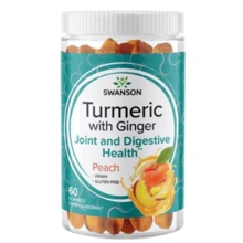 Swanson Turmeric with Ginger Жевательные конфеты с куркумой и имбирем вкус персик 60 штук: Форма выпуска Таблетки жевательные