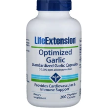 Life Extension Optimized Garlic Standardized Garlic Capsules 200 Veggie Caps Чеснок: Форма выпуска Капсулы