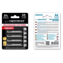 Esperanza AA 2600mAh Ni-MH 4шт (EZA106): Емкость 2600 мАч