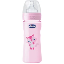 Бутылочка для кормления Chicco Well-Being 250 мл с силиконовой соской 2 мес+ для девочек (20623.11): Материал полипропилен