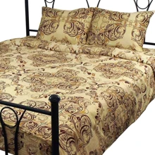 Комплект постельного белья Руно полуторный "40-0485 Beige Brown" сатин набивной (1.137К_40-0485 Beige Brown): Материал сатин