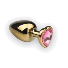Анальная пробка, Gold Heart Pink Topaz, L: Для кого Унисекс