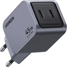 Зарядний пристрій Ugreen Wall Charger X707 USB-C+USB-C GaN 45W Space Gray (35008): Особливості Быстрая зарядка, Power Delivery (PD)