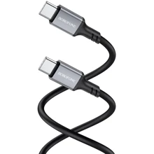 Кабель Borofone USB-C to USB-C Famous PD 60W 1m Black (BX83): Тип USB-C - USB-C