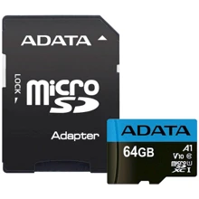 Карта пам'яті ADATA 64GB microSDXC Class 10 UHS-I U1 V10 Premier (AUSDX64GUICL10A1-RA1): Тип карти MicroSDXC
