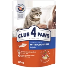 Влажный корм Club 4 Paws Premium Adult cats для кошек с треской в желе 24х80 г (4820215364645): Тип Паучи