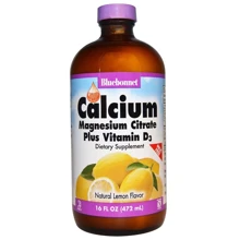 Bluebonnet Nutrition, Liquid Calcium, Magnesium Citrate Plus Vitamin D3, Natural Lemon Flavor, 16 fl oz (472 ml) (688): Тип Магний + Кальций