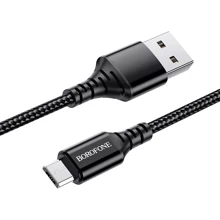 Кабель Borofone USB Cable to Micro USB Ultra Bright 1m Black (BX54): Тип USB Cable - microUSB