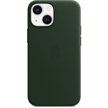 Чехол для iPhone Apple Leather Case with MagSafe Sequoia Green (MM0J3) for iPhone 13 mini: Цвет зеленый