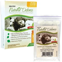 Капли Sentry Natural Defense от блох и клещей для собак 7 - 18 кг, 1 пипетка (3 мл), 3шт/уп  цена за 1 шт: Тип Капли