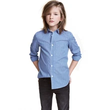 Рубашка H&M 1522457 128 см синяя: Тип Рубашки