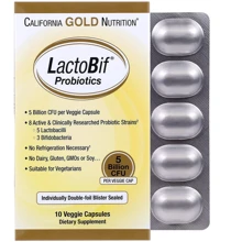 California Gold Nutrition, LactoBif Probiotics, 5 Billion CFU, 10 Veggie Capsules (CGN00964): Тип Пробиотики