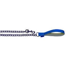 Поводок-цепь Collar Dog Extreme, прорезиненная ручка, для мелких пород, 105см, Голубой (4820082494674): Тип Цепь