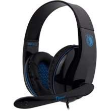 Наушники Sades SA-701 Black/Blue (sa701blj): Тип конструкции полноразмерные