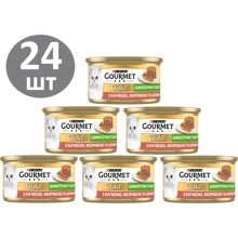 Влажный корм GOURMET Gold для взрослых кошек кусочки в паштете с уткой, морковью и шпинатом 24х85 г (7613033728778): Тип Влажный корм