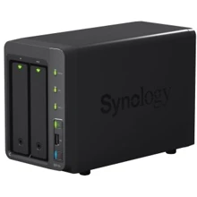 Сетевой накопитель (NAS) Synology DiskStation DS713+: Слоты для дисков 2 x 3.5" SATA I/II или 2 x 2.5" SATA/SSD (max 2 x 4 TB)