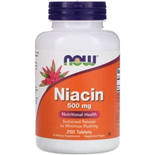 Now Foods Niacin Витамин В3 Ниацин 500 мг 250 таблеток: Тип Витамин B