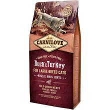 Сухой корм для взрослых кошек крупных пород Carnilove Cat Duck & Turkey Large Breed 6 кг (8595602512751): Тип Сухой корм