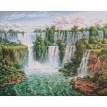 Алмазна мозаїка Ідейка Мальовничий водоспад ©Сергій Лобач 40х50см (AMO7278): Виробник Идейка