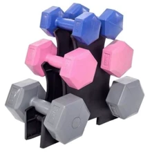 Гантель Housefit DR102-1 набор 12 кг cо стойкой: Вес гантели, кг 1; 2; 3.