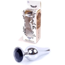 Анальна пробка із кристалом BOSS of TOYS Boss Series - Jewellery Silver BUTT PLUG Black, BS6400074: Для кого унісекс