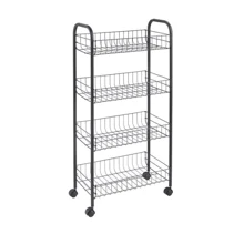 Этажерка Metaltex ASCONA LAVA 4 уровня 41x23x84см черная (344504): Материал Металл